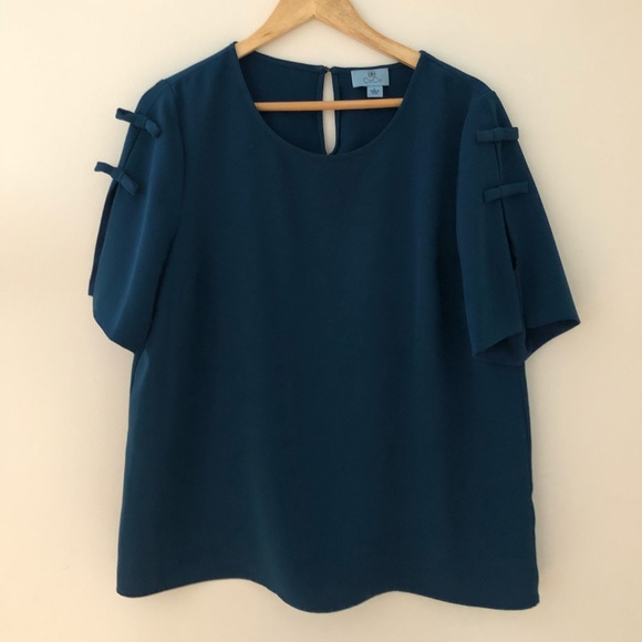 CeCe Tops - 🚨Blouse on Sale🚨 Blue Bow Blouse 🎀